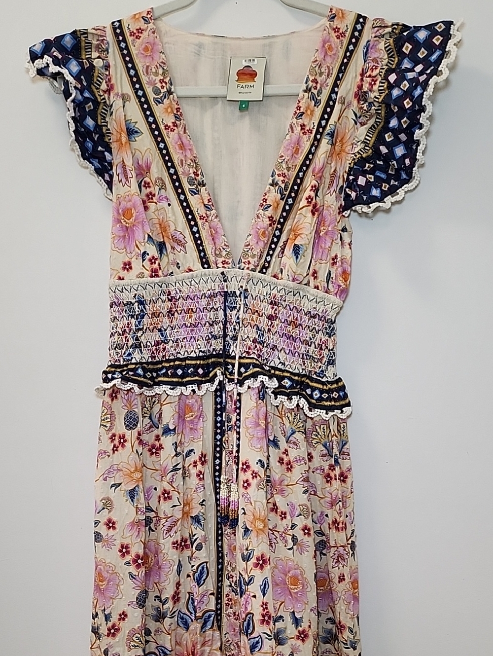 Farm Rio Superbloom Tapestry Ruffle Floral Maxi Dress Size Small - Picture 7 of 16